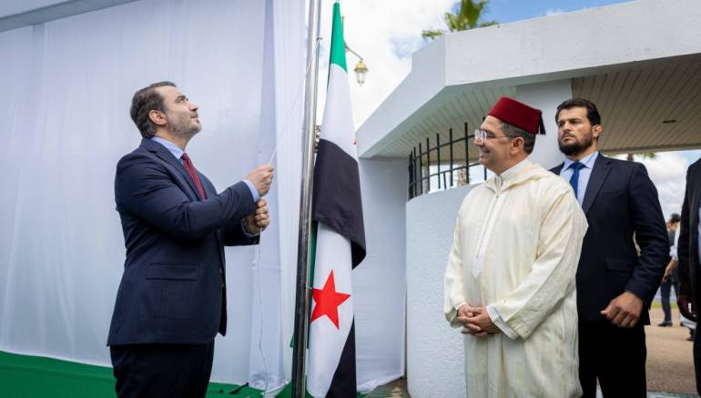 الشيباني يفتتح السفارة السورية في الرباط ويبحث تعزيز العلاقات مع المغرب