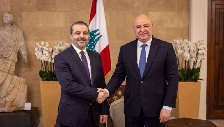 الشيباني يبحث مع الرئيس اللبناني تعزيز التعاون والعلاقات الثنائية