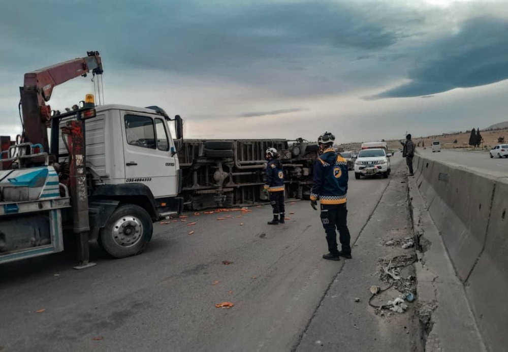 سوريا – الدفاع المدني يرد على 5 حوادث مرورية وإصابة 3 مدنيين