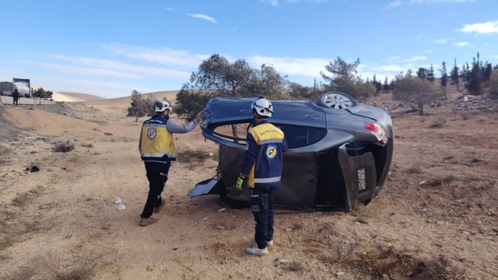 سوريا – الدفاع المدني يستجيب لـ 4 حوادث مرورية ويسجل وفاة وإصابة واحدة