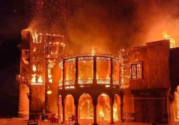 حريق يلتهم موقع تصوير مسلسل 