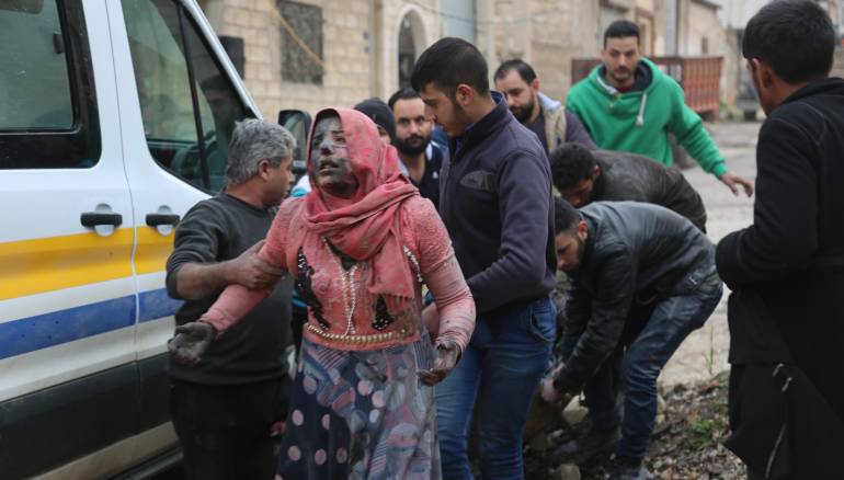  من مجزرة يوم الجمعة، بحق المدنيين في مدينة "خان شيخون" بإدلب جراء قصف النظام